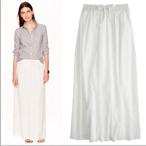J. Crew White Cotton Drawstring Maxi - Small
